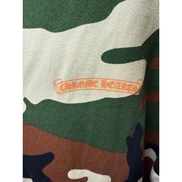 Chrome Hearts Camo Hoodie Jacket With Caution Graphic & Teeth Print Design - Picture 13 of 14